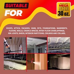 Mega Size Spray Foam Insulation Can (18×30 oz. / 850 g) Expanding Sealant