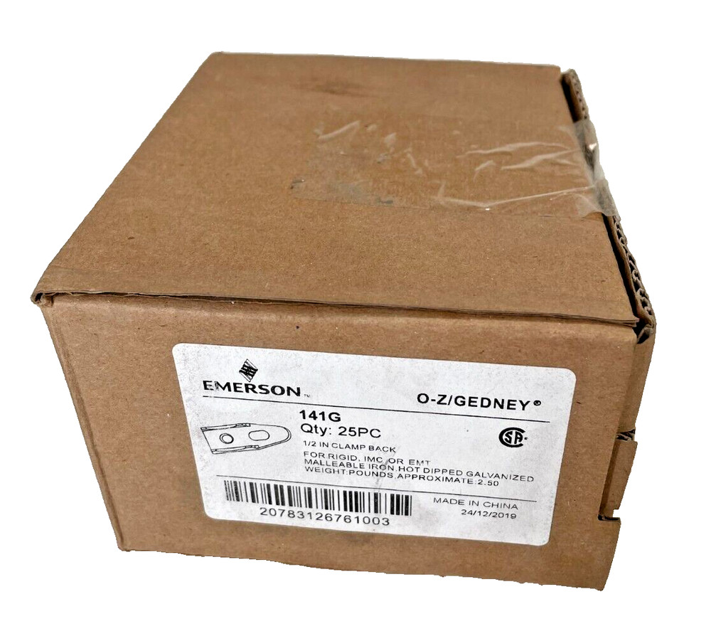 (25) EMERSON O-Z GEDNEY 141G Galvanized Clamp Back for 1/2″ Rigid, IMC, or EMT