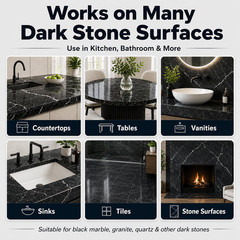 Black Quartz Countertop Repair Kit, Professional Tile, Marble and Granite Repair