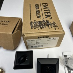 Emtek Assa Abloy Deadbolt Lock Set Oil Rubbed Bronze Black Used