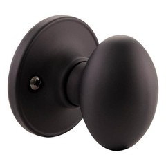 Design House Egg Traditional Brass Dummy Door Knob in Matte Black