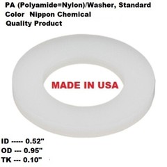1/2″ ID X 1″ OD X 0.1″ TK FLAT WASHER Nippon NYLON Plastic SPACER 1/2 INCH 0.5″