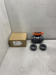 GF PIPING SYSTEMS Manual Two-Way Ball Valve: 2 in PVC Ball Port 2KE51