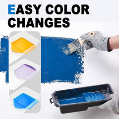 Household Painting Tool Kit – 4 Inch Paint Tray with 8 Pack Disposable Liners, 3
