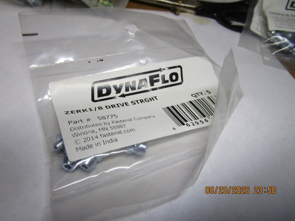 DynaFlo® 1/8″- ST Steel Yellow Zinc Drive Grease Fitting w/o Ball Check QTY 5
