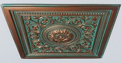 Washable PVC Ceiling Tiles 2′ x 2′ Lay-in Tile Mold Free, Majesty Copper Emerald