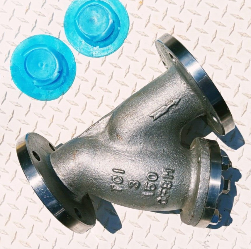 TCI 3″ 150lb. Flanged WYE Strainer, Stainless steel, CF8M, Y strainer