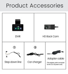 4G 2K 3Inch Dashcam with Dual Lens Record Wifi Tracking Fit Remote Live Video