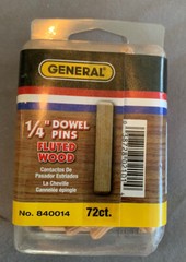1/4″ FLUTED DOWEL PINS 72/PCS, Part No. 8414, by GENERAL TOOLS MFG. CO., LLC