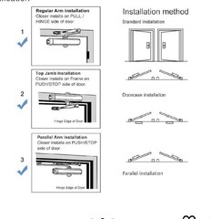 Marie Hold Open Door Closer Applies Regular,Top Jamb Mounting,Adjustable Auto…