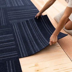 Mohawk Home 24″ x Indoor/Outdoor 0.25″ Pile 2×2 Feet, Navy Blue Couture