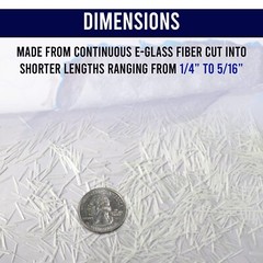 1/4″ Chopped Glass Fiber Strands – 4 Pound 100% E-Glass Fiber