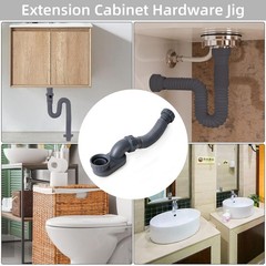 Low Profile 1 1/2″ P Trap Flexible Bathtub & Shower Drain 29 inches, Gray