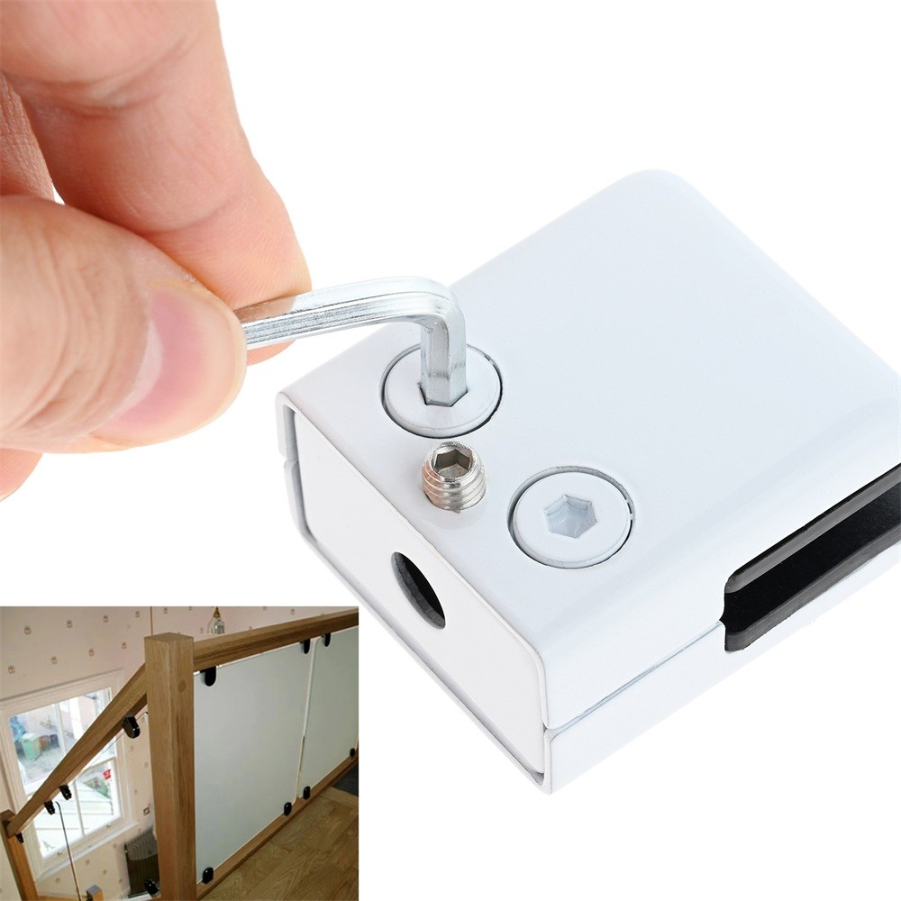 8Pcs Glass Clamps w Hex Screwdriver White Fit For 8-10mm Thickness Glass
