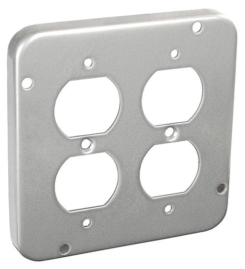 *NEW* 4-11/16″ Square Electrical Box Cover 1/2″ Raised 2 Duplex Receptacles