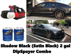 Shadow Black Plasti Dip Spray 2 Gallon DYC G-Force DipSpayer Combo Satin Black
