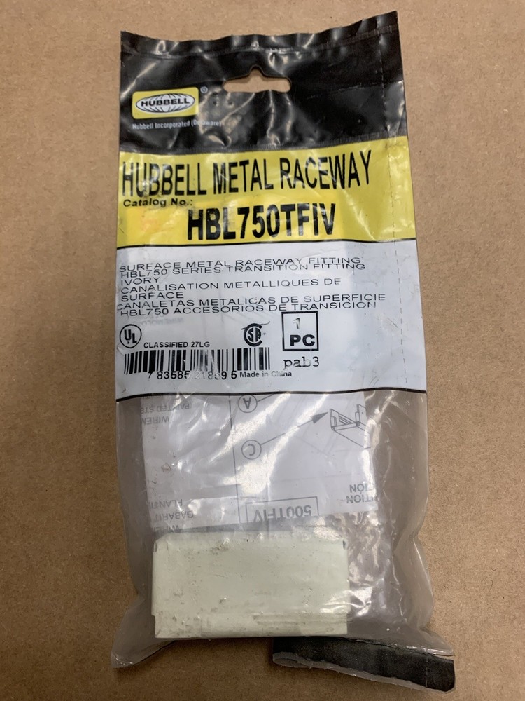 Hubbell Kellems Raceway Fitting 2.15″ L x 0.89″ W x 0.98″ H HBL750TFIV