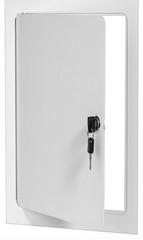 Universal 12×24 Steel Access Panel Door w/Keyed Latch – Wall/Ceiling, White Fini
