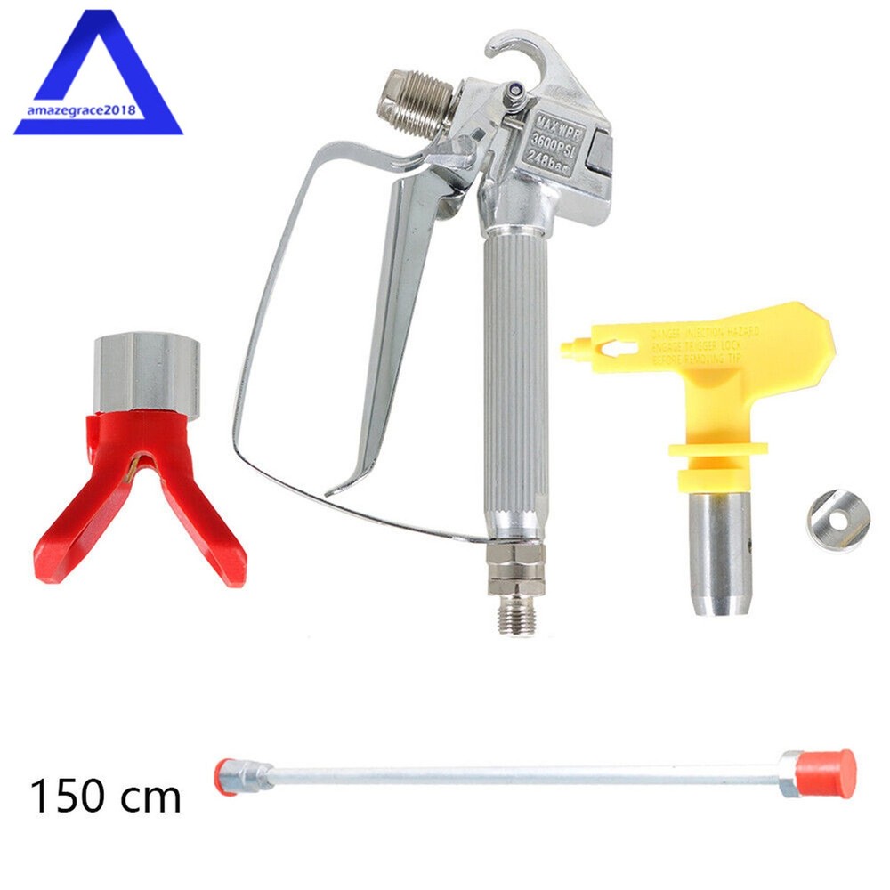 Airless Paint Spray Gun 3600PSI+150cm Universal Airless Paint Extension Pole Rod