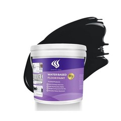 Black Floor Paint – 1 Gallon Water-Based One-Component Concrete Sealer, 1K In…