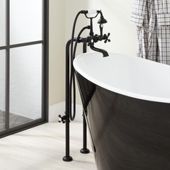 Signature Hardware NB-116MB-U Freestanding Tub Supply Lines with Shutoff Valves