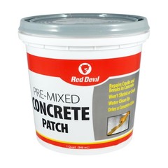 Concrete Repair Patch, Pre~Mixed Crack Filler, 1 Qt, Gray, Made in USA