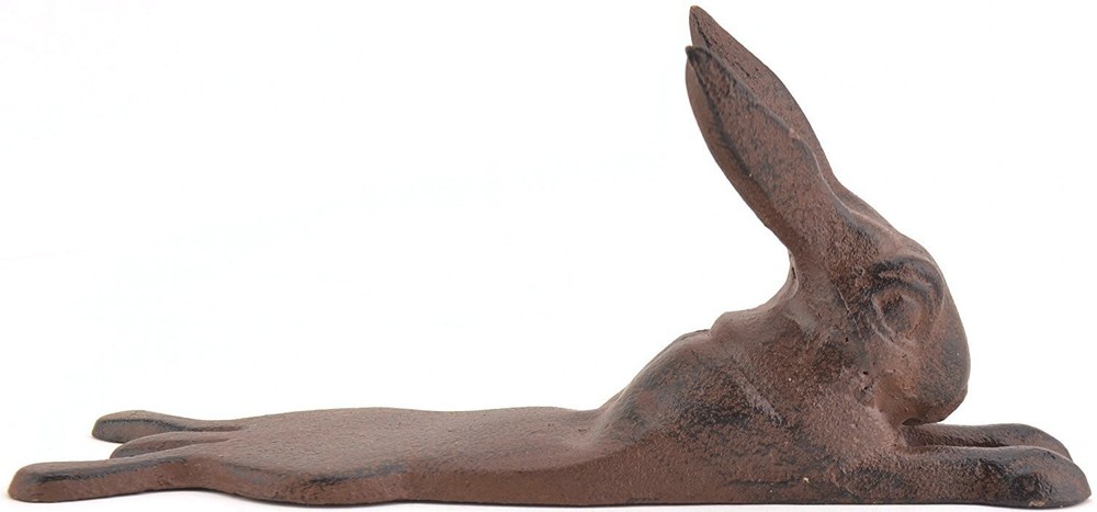 Upper Deck Rabbit Design Cast Iron Door Stop Wedge – Funny Brown