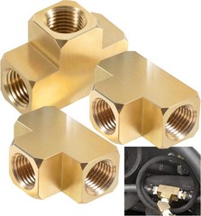 3 PCS 56101-04 Female Pipe Fitting Brass Bar Stock Tee1/4″ x 1/4″ x 1/4″ NPT