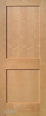 2 Panel Flat Shaker Clear Alder Stain Grade Solid Core Interior Wood Door Doors