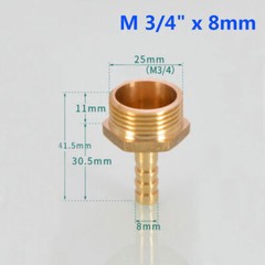 1/2″ ~ 2″ Stecker Adapter Stachelverbinder Rohrschlauch Düse Beschläge Messing