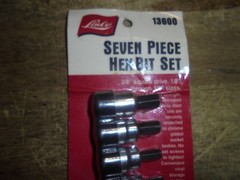Lisle SOCKET HEX BIT SET 3/8IN. DR 7PC SAE 1/8 TO 3/8IN 13600 NEW