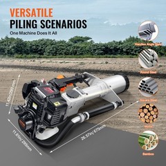 37.77cc Gas-Powered T Post Driver,4-Stroke Engine Gasoline Fence Piling Pounder,