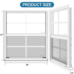 Musselton 2 Pack Shed Window 24Wx27H White Flush Mount Window Tempered Glass