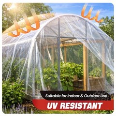 12’x100′ Clear Plastic Sheeting 10 Mil Heavy Duty UV Tear-Proof