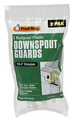 Frost King G626 Gutter Downspout Strainer, Plastic, 3-In., 2-Pk. – Quantity 12