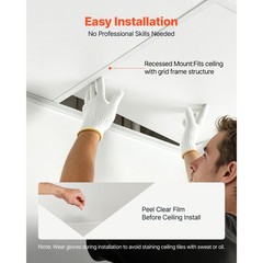 Uimoso 24 x 24 in PVC Ceiling Tiles 12-Pack White Panels for Home and Office
