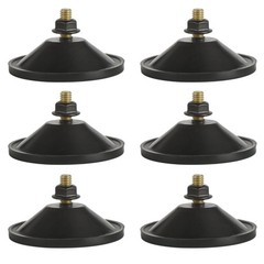 AccEncyc 6 Pcs Strong Thickened Sucker Suction Cup Clear PVC Black
