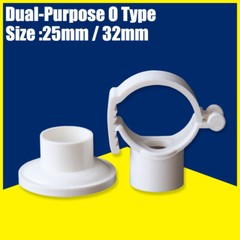 White Pvc Pipe Clamp 20/25/32/40mm Plastic Pipe Clip Tube Holder O- & Hook- Type