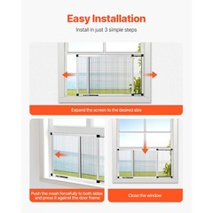 Uimoso Adjustable Expandable Window Screens, Aluminum Frame, Set of 2