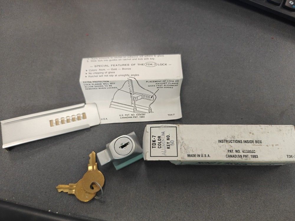 TDK-7 Stick-On Showcase Lock Key #60