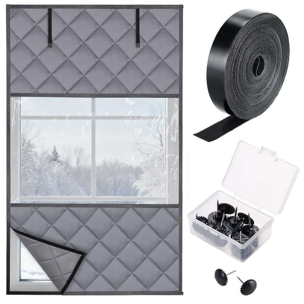 Visible Window Insulation Kit for Winter, 3 Layer 36” x 60” Oxford Cloth Ther…