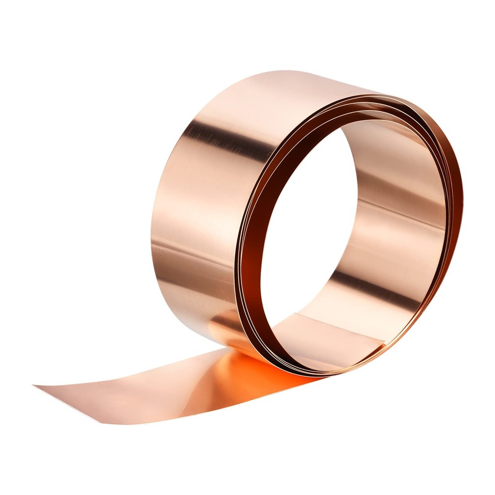 uxcell Copper Flashing 99.95% Pure, 0.5mm 3500mm x 50mm x 0.5mm, Red
