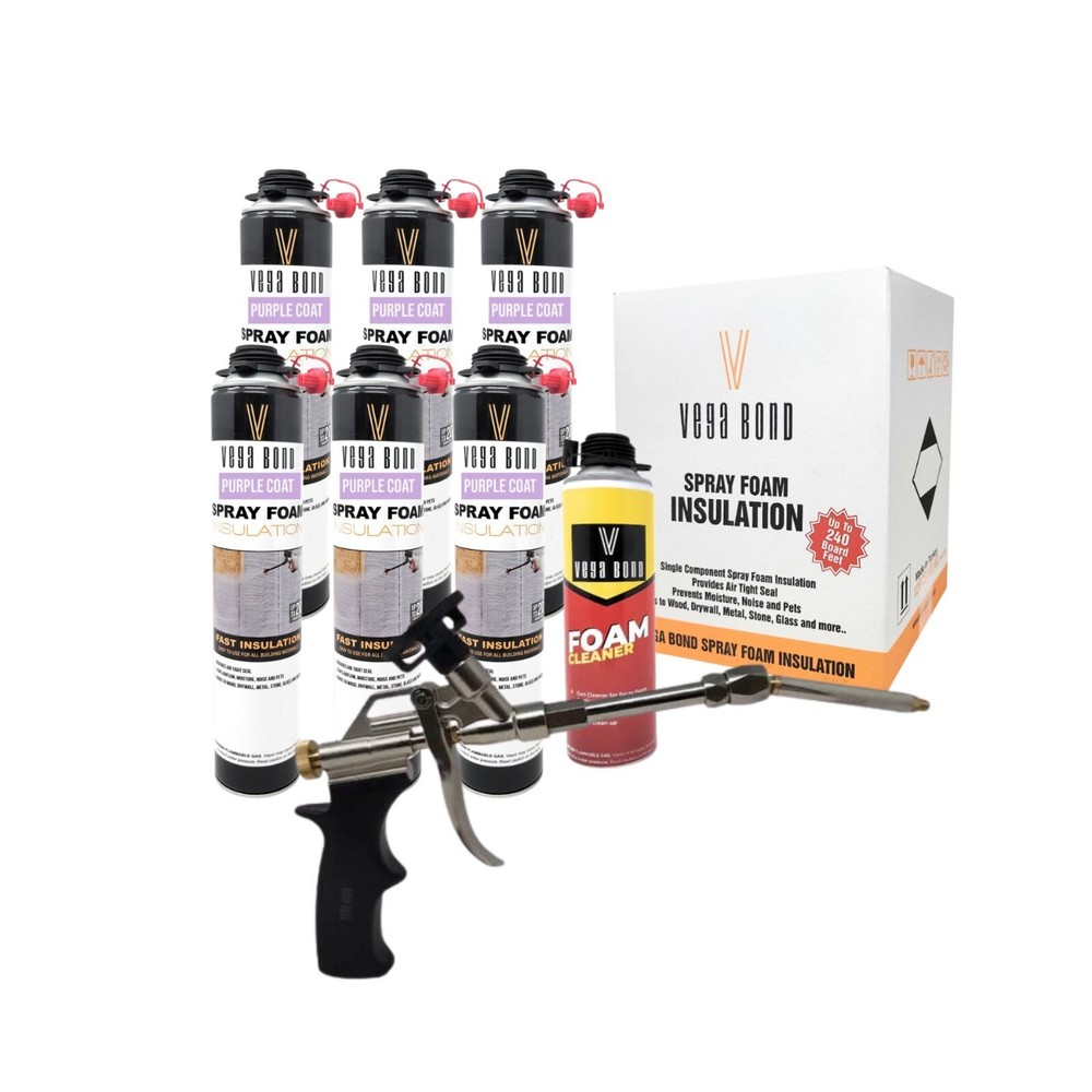 Vega Bond Purplecoat Insulation Spray Foam Kit Heat and Acoustic 120 BF 6 pack