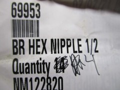 1/2″ x 1/2″MPT Brass Hex Nipple QTY 4