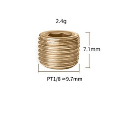 Copper/Iron Internal Hex Male Blanking Plug Threads Hydraulic Socket Blanking