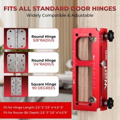 Door Hinge Jig, Adjustable Mortise Jig, Aluminum Alloy Door Hinge Template ki…