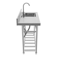 Single Bowl Kitchen Sink Fits Laundry Room Bathroom US Stainless Steel Durable