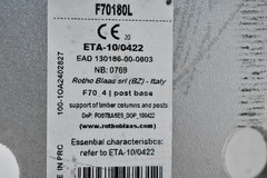 Rothoblaas F70180L F70-4 T-Shaped Steel Post Base Bracket Timber Column F70