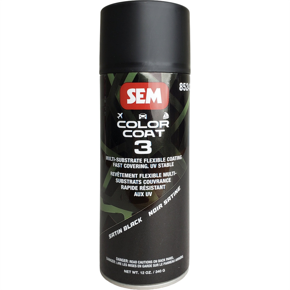 SEM.85243SEM Paints Color Coat 3 Satin Black 16 oz Aerosol