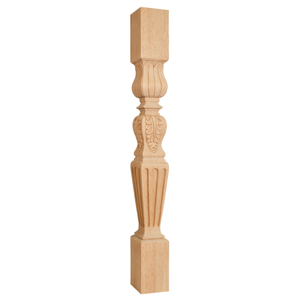 3-3/4″ x 3-3/4″ x 35-1/2″ Turned Acanthus/Fluted Post (Island Leg) – # P28-RW